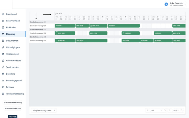 Reserveringssysteem eigenarenomgeving planning