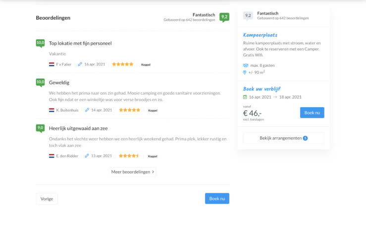 Reserveringssysteem zoek en boek reviews