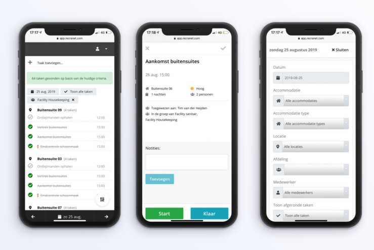 Online reserveringssysteem taken inplannen overzicht iphonex