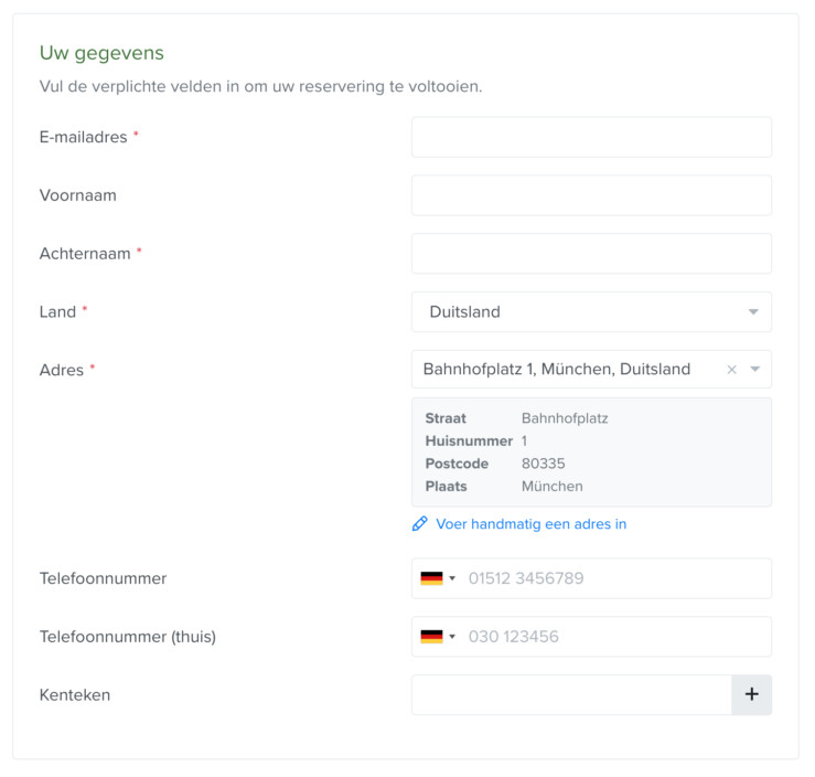 Reserveringssyteem zoek en boek adres herkenning 2