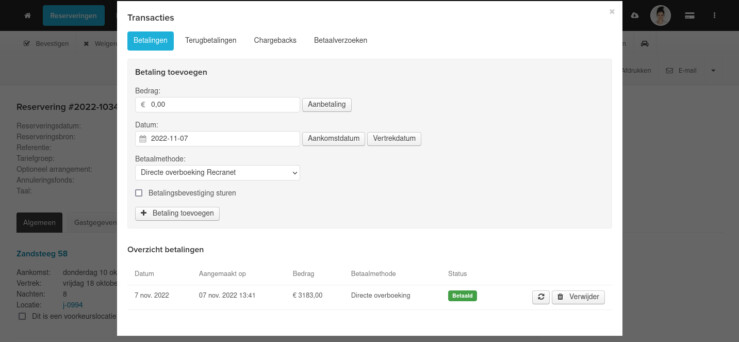 transactie aangemaakt datum