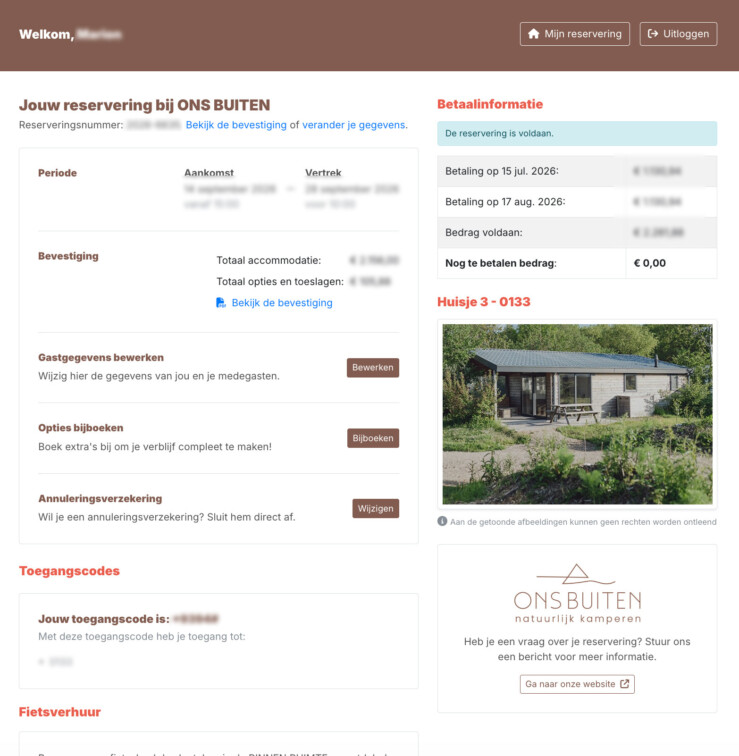 Mijn omgeving huisstijl reserveringssysteem 1