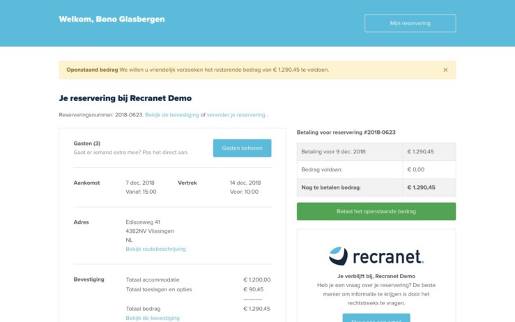 Online reserveringssysteem gastenomgeving overzicht 8