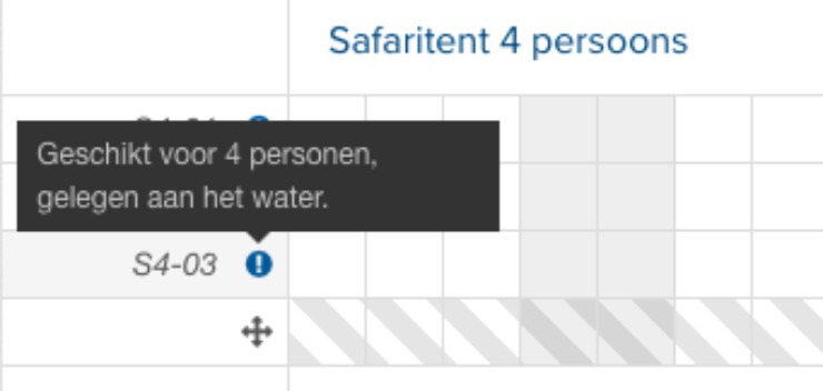 Online reserveringssyteem opmerking in het planbord
