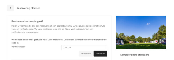 Online reserveringsssyteem gastgegevens
