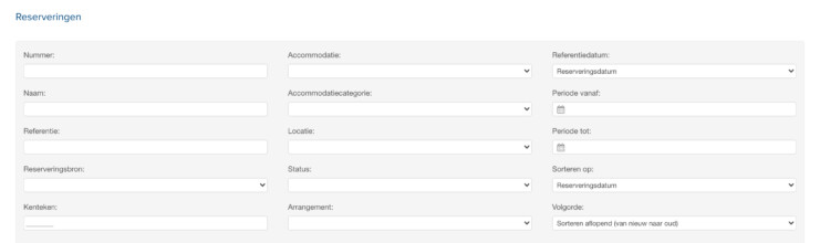 Online reserveringssyteem reserveringen overzicht