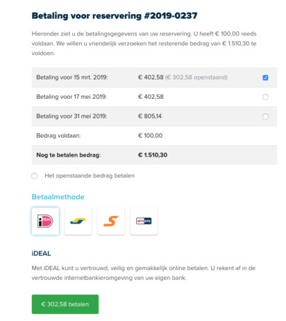 Online reserveringssysteem betalingsvoorwaarden en betalingstermijnen 3