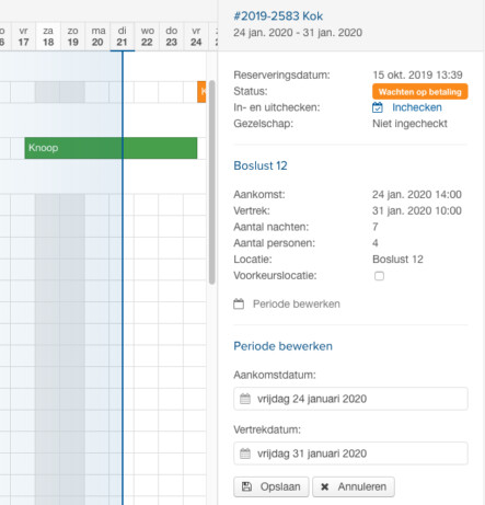 Online reserveringssyteem planbord