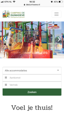 Online Reserveringssysteem Vakantiepark Duinhoeve Telefoon2